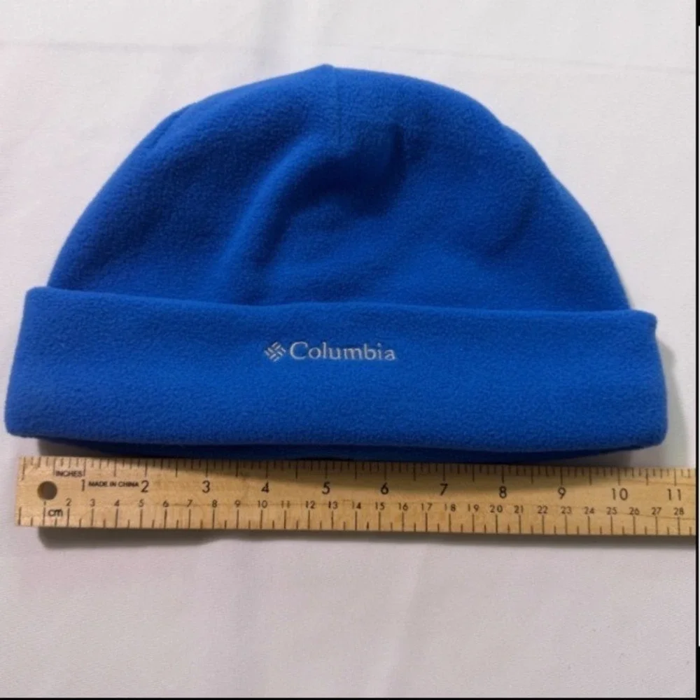 Columbia Kids Youth L/XL Fleece Beanie Hat Bundle Black Blue CY0079 Set of 2